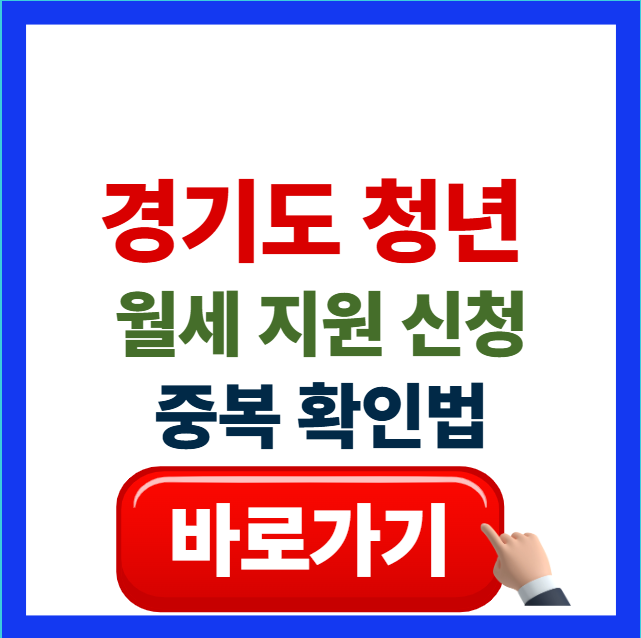 2026년 경기도 청년 월세 지원 신청 방법 및 지자체 사업 중복 확인법 안내