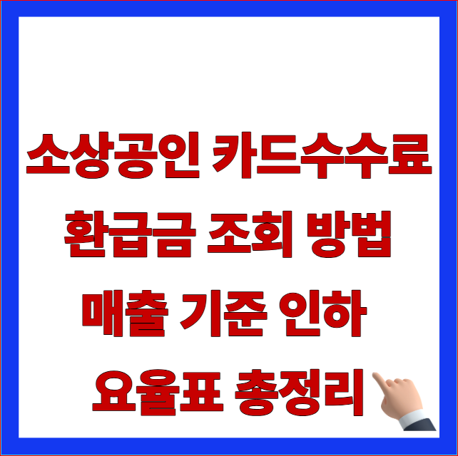 2026년 소상공인 카드수수료 환급금 조회 및 신청 방법 안내 이미지