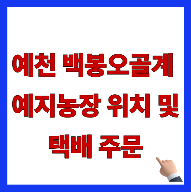 예천 백봉오골계 예지농장 위치 및 택배 주문 안내 이미지