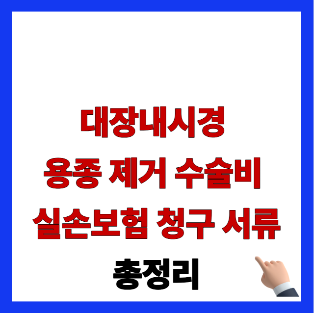 대장내시경 용종 제거 수술비 특약 및 실손보험 청구 필요 서류 총정리 가이드