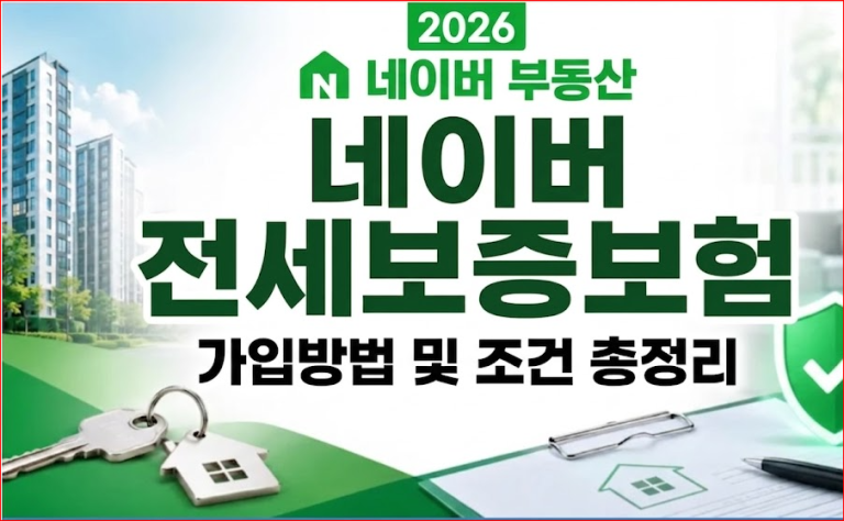 2026 네이버 전세보증보험 가입방법 및 조건 총정리