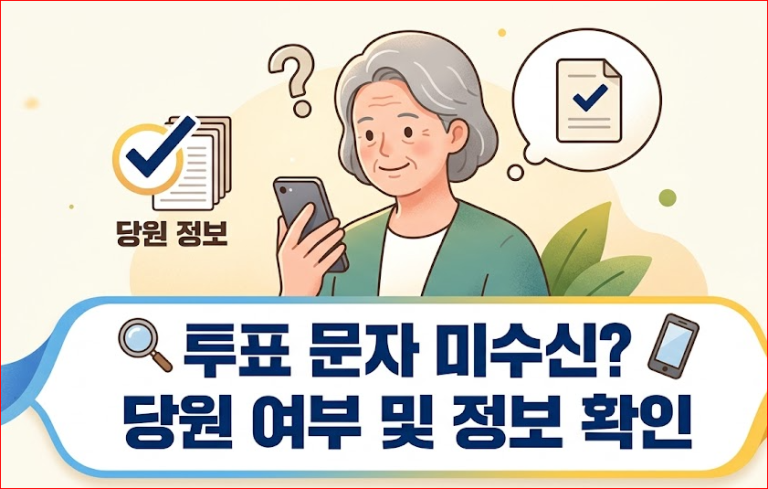 민주당 투표 문자 못 받았을 때 해결 방법을 설명하는 대표 썸네일 이미지. 당원 여부 조회 및 수신 차단 해제 안내 문구를 포함함.