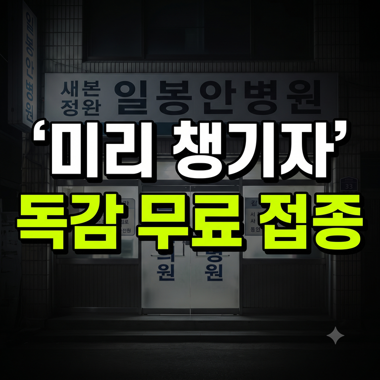 인플루엔자 예방접종 대상 시기 비용 총정리