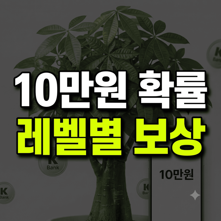 케이뱅크 돈나무 10만원 당첨 확률 및 레벨별 수확 보상 안내