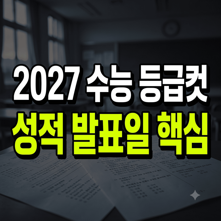 2027 수능 등급컷 및 성적 발표일 성적표 보는법 가이드