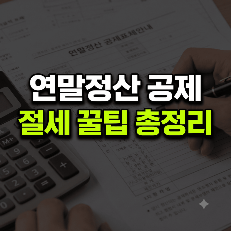 2026 연말정산 공제항목 총정리 및 절세 방법 가이드