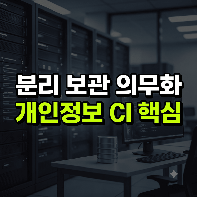 개인정보 CI 분리 보관 의무화 및 보호 조치 핵심 가이드