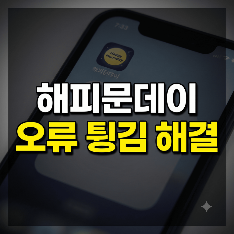 해피문데이 어플 오류 튕김 꺼짐 현상 해결법