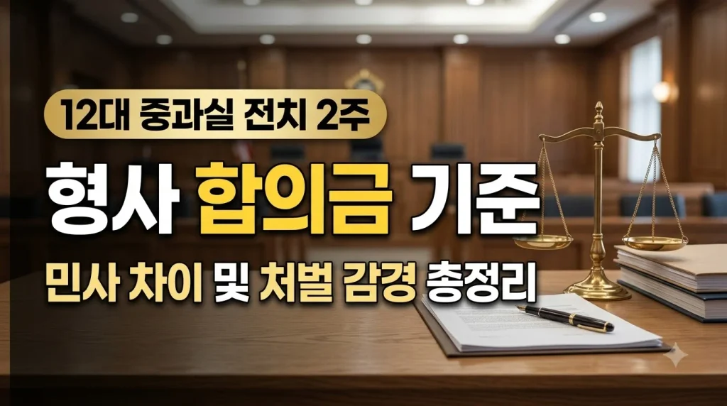 12대 중과실 전치 2주 형사 합의금 기준 및 민사 합의금 차이