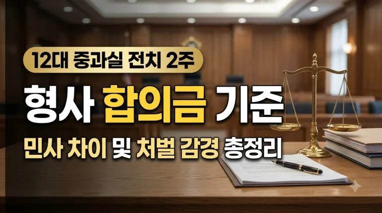 12대 중과실 전치 2주 형사 합의금 기준 및 민사 합의금 차이