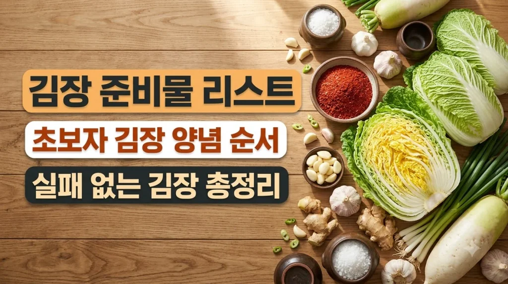 초보자를 위한 김장 준비물 리스트와 실패 없는 김장 양념 순서 총정리