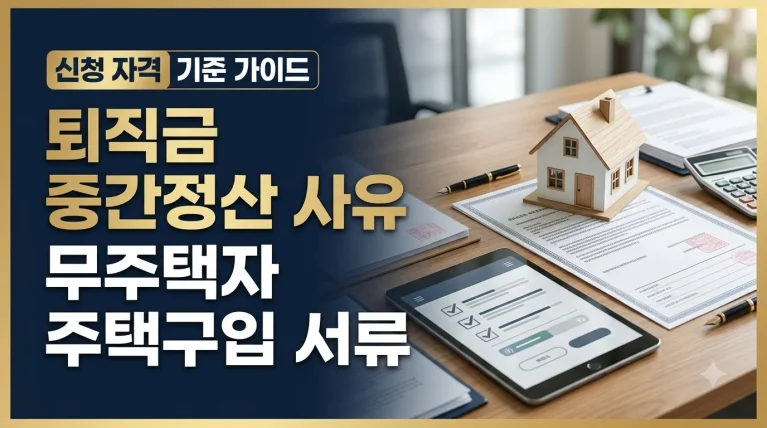퇴직금 중간정산 사유 및 무주택자 주택구입 서류 안내