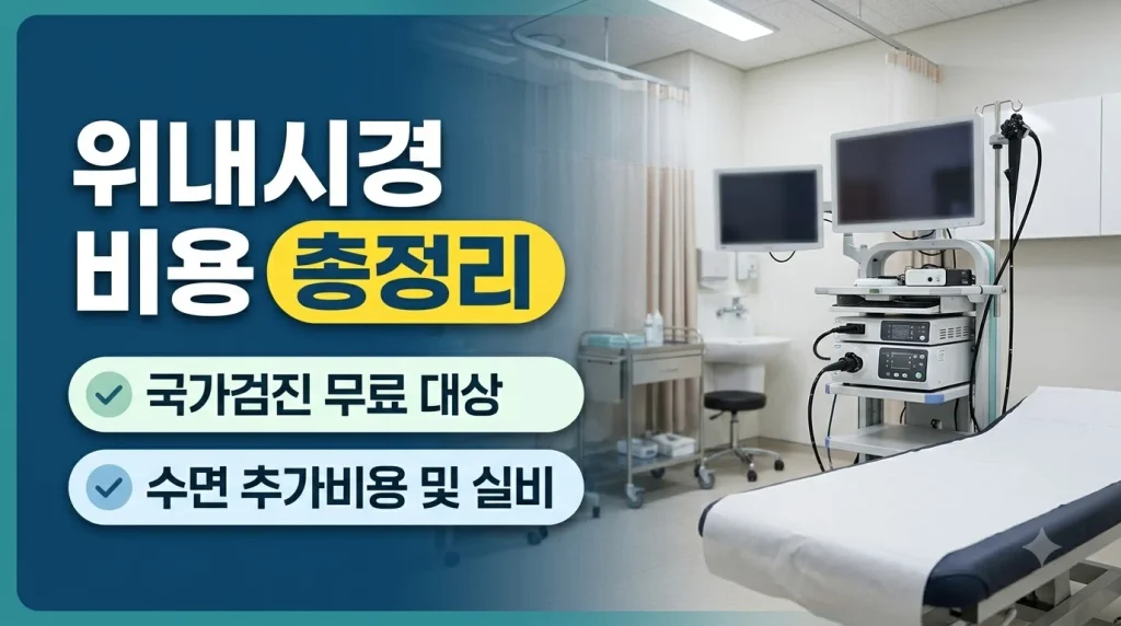 위내시경 검사 비용 총정리 수면 비수면 가격 비교