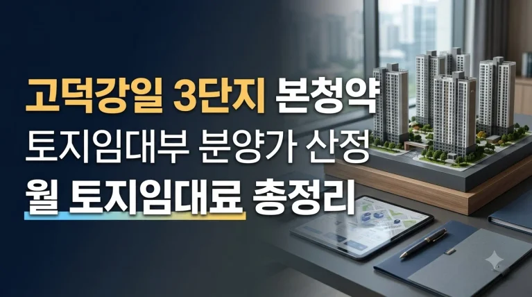 토지임대부 분양주택 고덕강일 3단지 본청약 분양가 산정 및 월 토지임대료 총정리