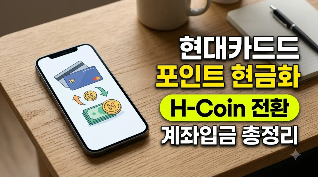 현대카드 포인트 현금화 방법 H-Coin 전환 및 계좌입금 총정리 안내
