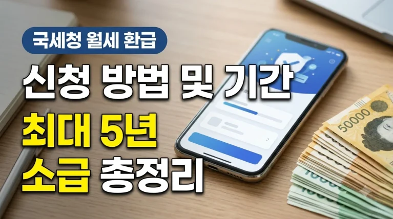 국세청 홈택스 앱을 통한 월세 환급 신청 방법과 최대 5년 소급 신청 기간 안내
