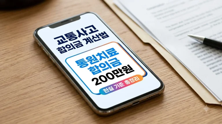 교통사고 합의금 계산법 및 통원치료 합의금 200만원 산정 기준