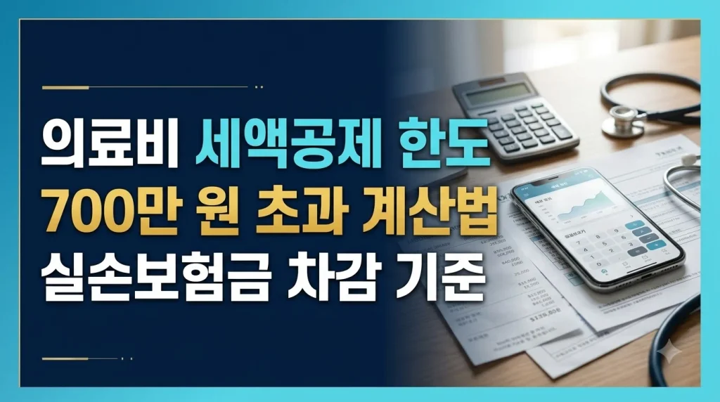 의료비 세액공제 한도 700만 원 초과 계산법 및 실손보험금 차감 기준 안내