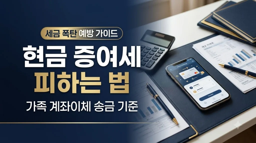 현금 증여세 피하는 법과 가족 간 계좌이체 비과세 송금 기준 안내