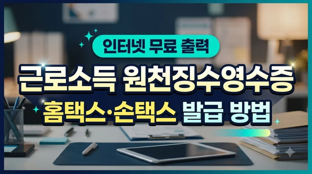 홈택스와 손택스에서 근로소득 원천징수영수증을 인터넷으로 무료 발급받는 방법