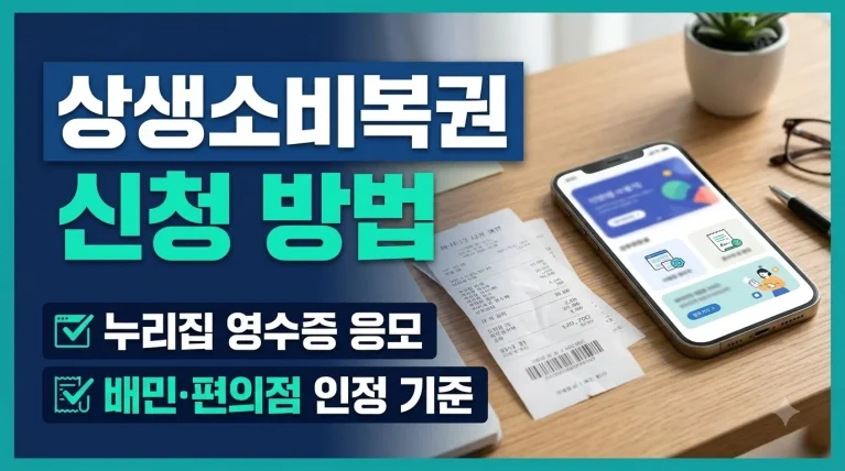 상생 소비 복권 신청 방법 및 누리집 응모 배달의민족 편의점 인정 기준