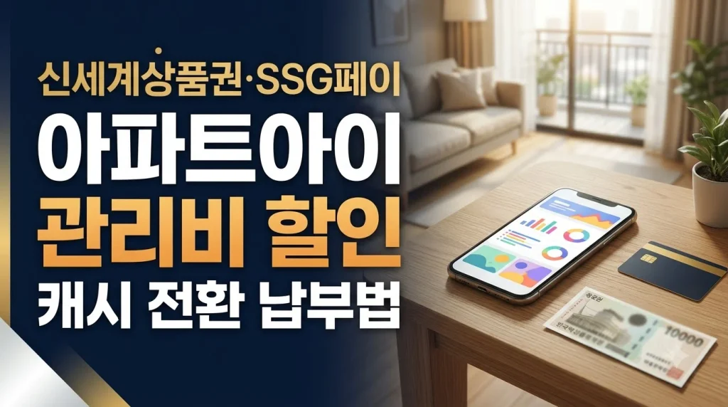 아파트아이 앱 관리비 할인 신세계상품권 SSG페이 캐시 전환 납부법