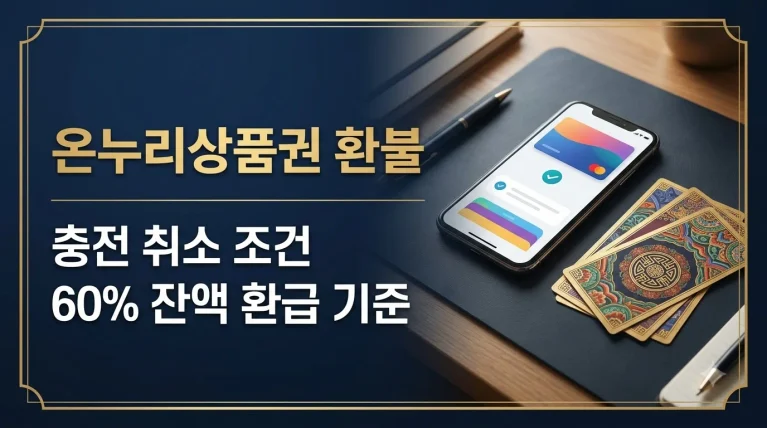 온누리상품권 환불 방법과 충전 취소 조건 및 잔액 환급 기준