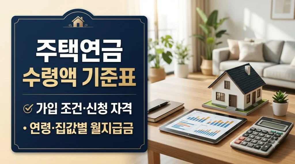 주택연금 가입조건 및 집값별 월지급금 수령액 기준표