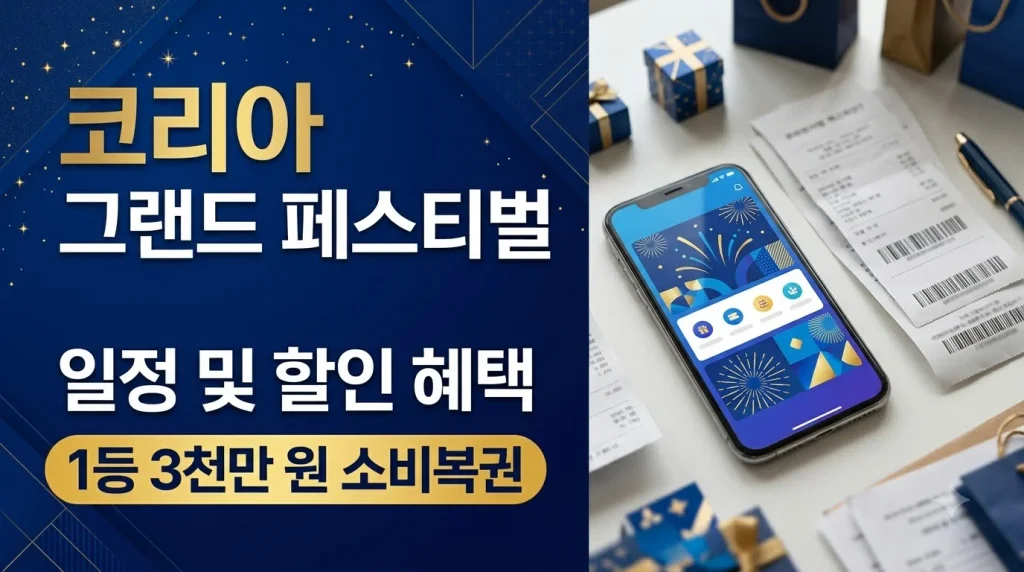 코리아 그랜드 페스티벌 일정 할인 혜택 및 1등 3천만 원 상생소비복권 응모 가이드
