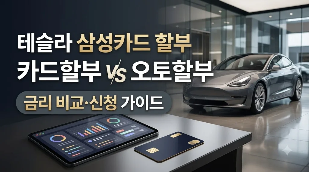 테슬라 삼성카드 할부 금리 비교 및 카드할부 오토할부 신청